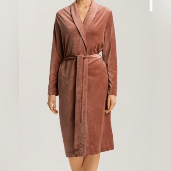 Robe Dusty Rose Velvet Women's Size L - Picture 1 of 9